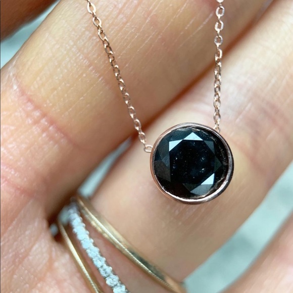 Leenabell Jewelry - Leenabell 14k Rose Gold 1.46 ct wt Fancy Black Diamond Custom Made Necklace
